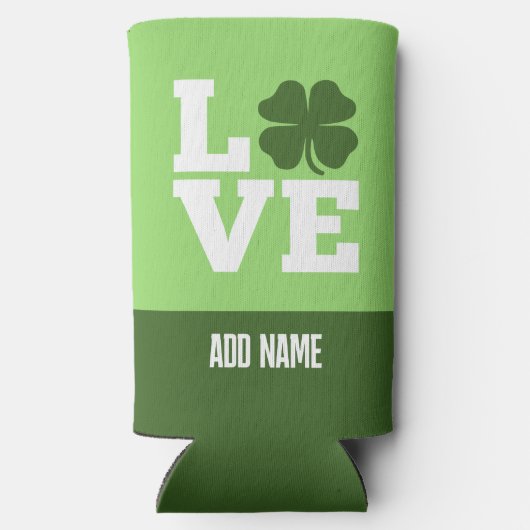 St. Patricks Day LOVE met shamrock Seltzer Blikjeskoeler (Achterkant)