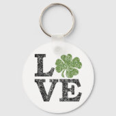 St. Patricks Day LOVE met shamrock Sleutelhanger (Voorkant)
