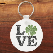 St. Patricks Day LOVE met shamrock Sleutelhanger (Voorkant)