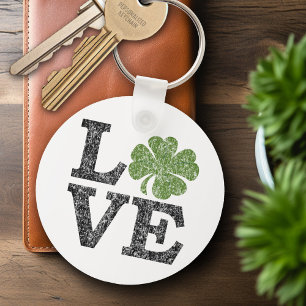 St. Patricks Day LOVE met shamrock Sleutelhanger