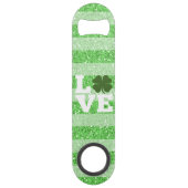 St. Patricks Day LOVE met shamrock Speed Flessenopener (Voorkant)
