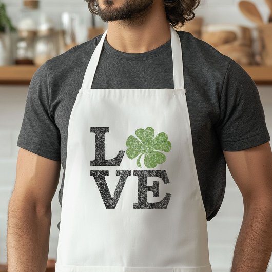 St. Patricks Day LOVE met shamrock Standaard Schort
