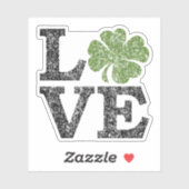 St. Patricks Day LOVE met shamrock Sticker (Vel)