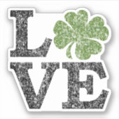 St. Patricks Day LOVE met shamrock Sticker (Voorkant)