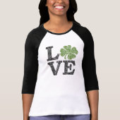 St. Patricks Day LOVE met shamrock T-shirt (Voorkant)