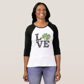 St. Patricks Day LOVE met shamrock T-shirt (Voorkant volledig)