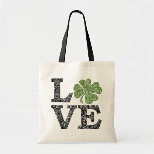 St. Patricks Day LOVE met shamrock Tote Bag (Voorkant)
