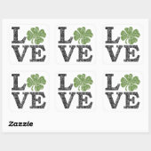 St. Patricks Day LOVE met shamrock Vierkante Sticker (Vel)