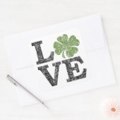 St. Patricks Day LOVE met shamrock Vierkante Sticker (Envelop)