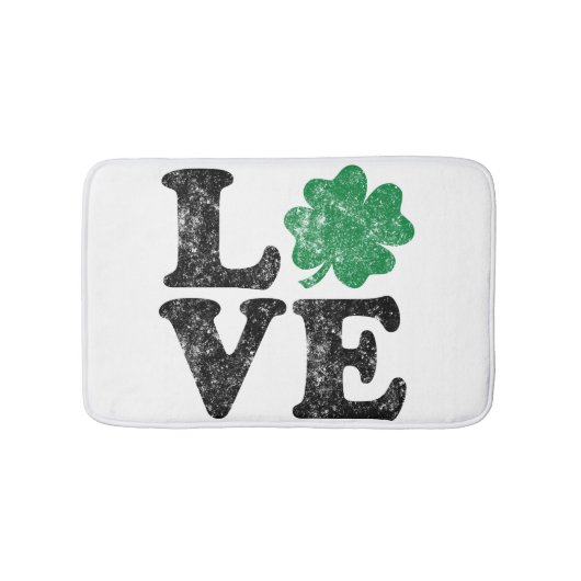 St Patrick's Day LOVE Shamrock Irish Badmat (Voorkant)