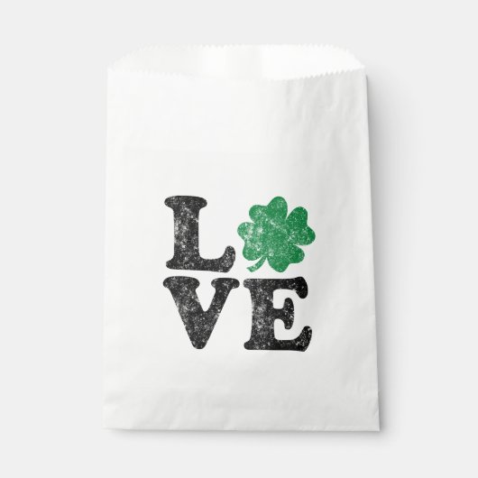 St Patrick's Day LOVE Shamrock Irish Bedankzakje (Voorkant)