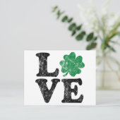 St Patrick's Day LOVE Shamrock Irish Briefkaart (Staand voorkant)