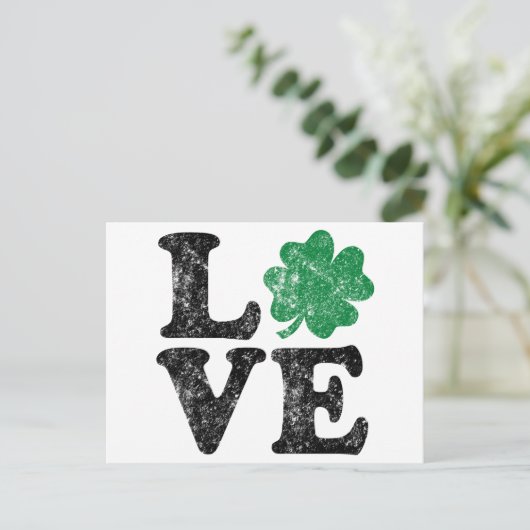St Patrick's Day LOVE Shamrock Irish Briefkaart (Staand voorkant)