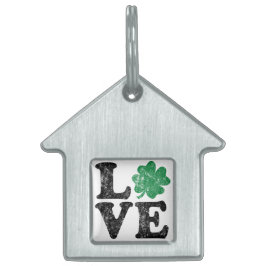 St Patrick's Day LOVE Shamrock Irish Huisdieren Naamplaatje