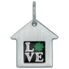 St Patrick's Day LOVE Shamrock Irish Huisdieren Naamplaatje