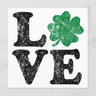 St Patrick's Day LOVE Shamrock Irish Kaart