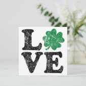 St Patrick's Day LOVE Shamrock Irish Kaart (Staand voorkant)