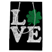 St Patrick's Day LOVE Shamrock Irish Medium Cadeauzakje (Achterkant)