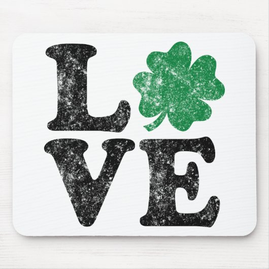 St Patrick's Day LOVE Shamrock Irish Muismat (Voorkant)