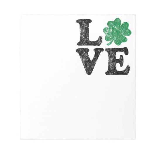St Patrick's Day LOVE Shamrock Irish Notitieblok (Voorkant)