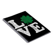 St Patrick's Day LOVE Shamrock Irish Notitieboek (Rechterzijde)