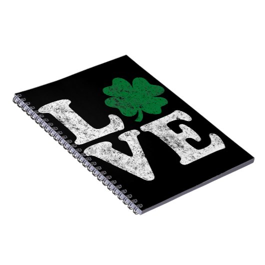 St Patrick's Day LOVE Shamrock Irish Notitieboek (Rechterzijde)