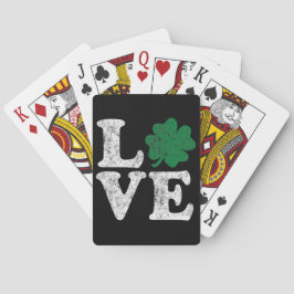 St Patrick's Day LOVE Shamrock Irish Pokerkaarten