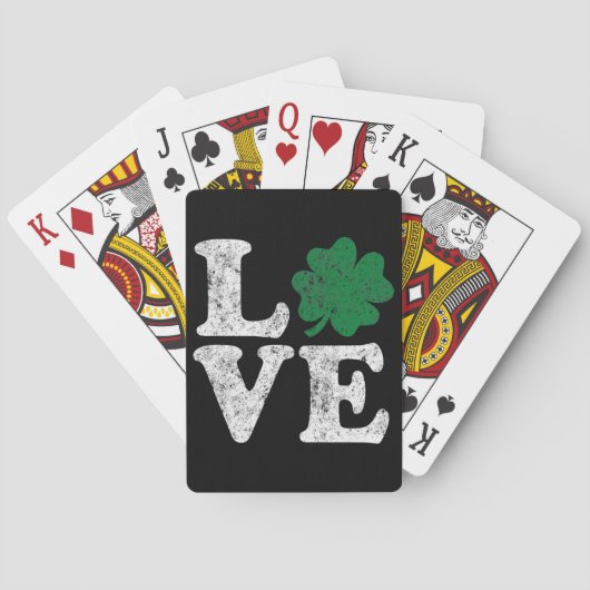 St Patrick's Day LOVE Shamrock Irish Pokerkaarten (Achterkant)