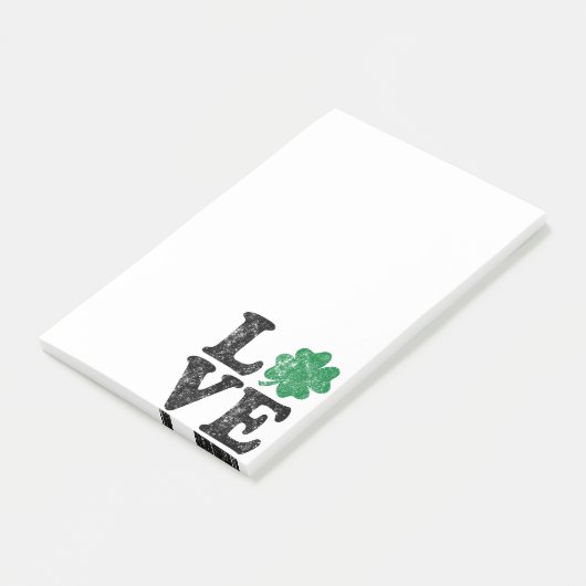 St Patrick's Day LOVE Shamrock Irish Post-it® Notes (Schuin)