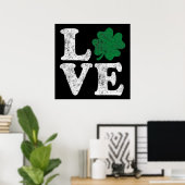 St Patrick's Day LOVE Shamrock Irish Poster (Thuiskantoor)