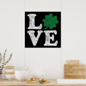 St Patrick's Day LOVE Shamrock Irish Poster (Keuken)