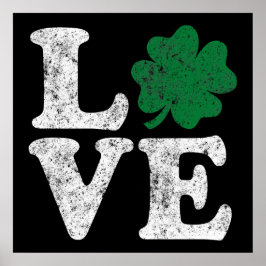 St Patrick's Day LOVE Shamrock Irish Poster
