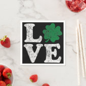 St Patrick's Day LOVE Shamrock Irish Servetten (Insitu)