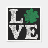 St Patrick's Day LOVE Shamrock Irish Servetten (Voorkant)