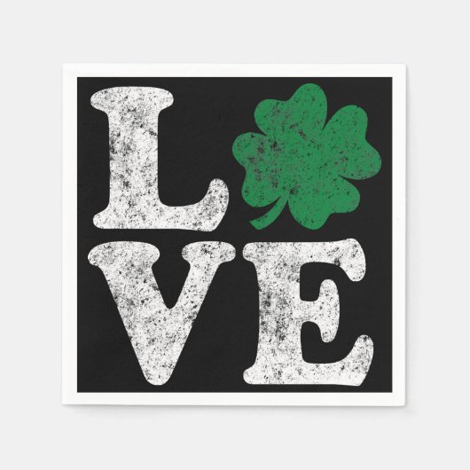 St Patrick's Day LOVE Shamrock Irish Servetten (Voorkant)