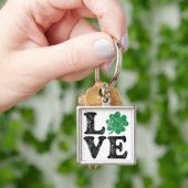 St Patrick's Day LOVE Shamrock Irish Sleutelhanger (Hand)