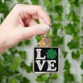 St Patrick's Day LOVE Shamrock Irish Sleutelhanger (Hand)