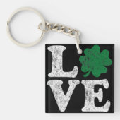 St Patrick's Day LOVE Shamrock Irish Sleutelhanger (voorkant)