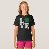 St Patrick's Day LOVE Shamrock Irish T-shirt (Voorkant volledig)