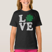 St Patrick's Day LOVE Shamrock Irish T-shirt (Voorkant)