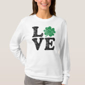 St Patrick's Day LOVE Shamrock Irish T-shirt (Voorkant)