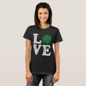 St Patrick's Day LOVE Shamrock Irish T-shirt (Voorkant volledig)