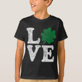 St Patrick's Day LOVE Shamrock Irish T-shirt (Voorkant)