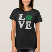 St Patrick's Day LOVE Shamrock Irish T-shirt (Voorkant)
