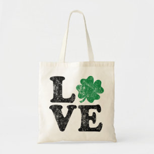 St Patrick's Day LOVE Shamrock Irish Tote Bag