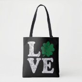St Patrick's Day LOVE Shamrock Irish Tote Bag (Voorkant)