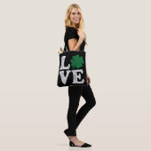 St Patrick's Day LOVE Shamrock Irish Tote Bag (Op model)