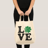 St Patrick's Day LOVE Shamrock Irish Tote Bag (Voorkant (product))