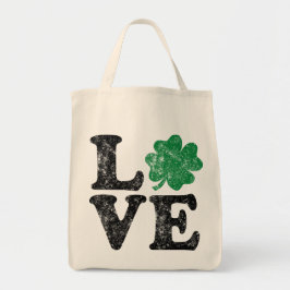 St Patrick's Day LOVE Shamrock Irish Tote Bag