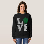 St Patrick's Day LOVE Shamrock Irish Trui (Voorkant volledig)